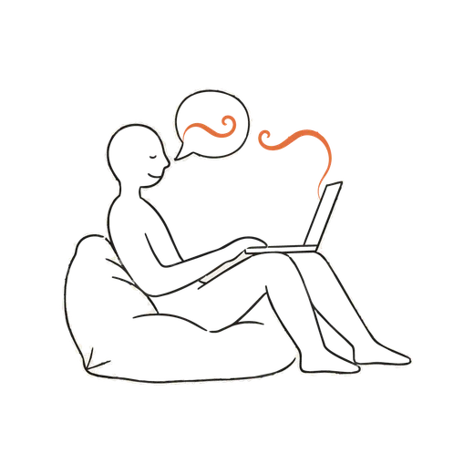 Hand-drawn doodle of two people reading together